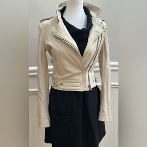 IRO white leather short jacket size 38 European in great condition